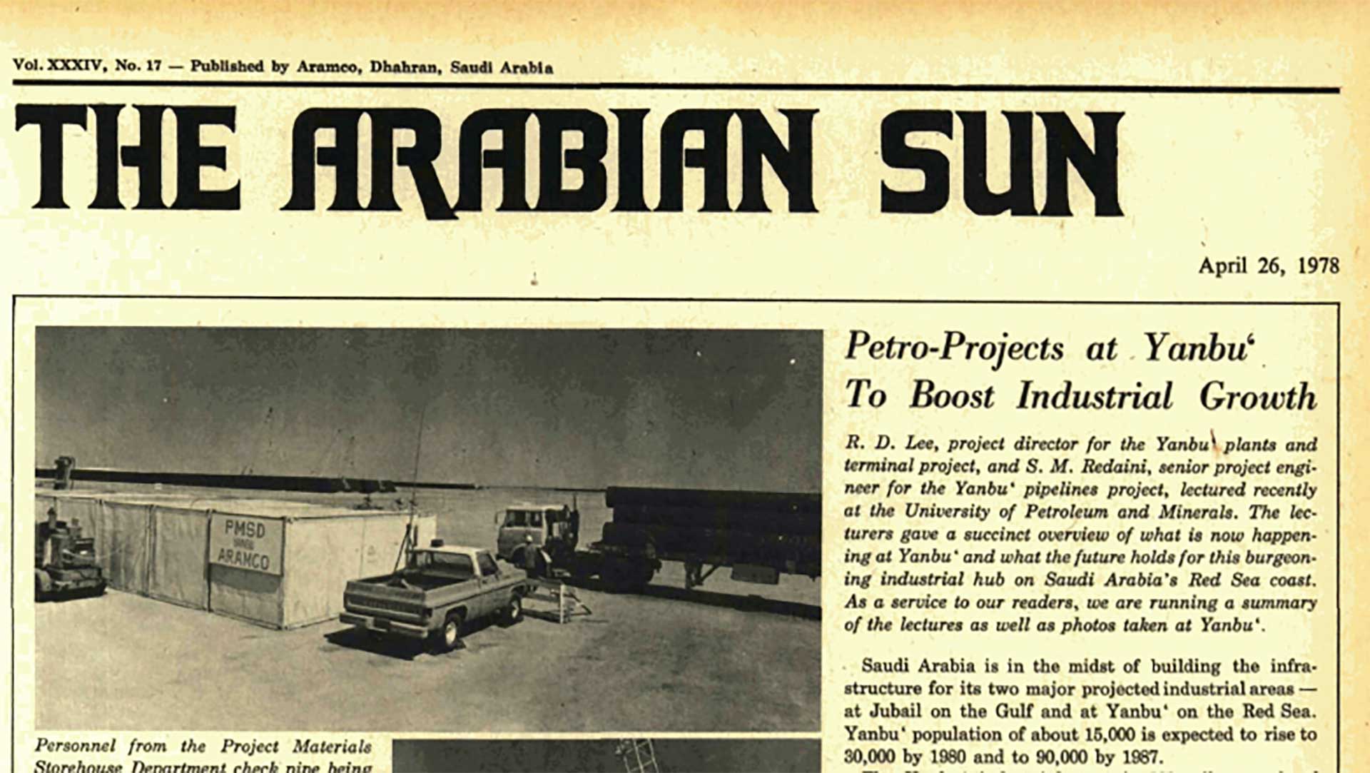 This Day in History (1978): Petro-Projects at Yanbu' to boost industrial growth
