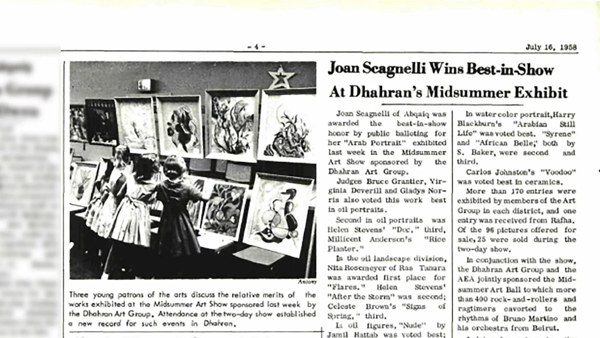This Day in History (1958): Joan Scagnelli wins best-in-show at Dhahran's Midsummer Exhibit