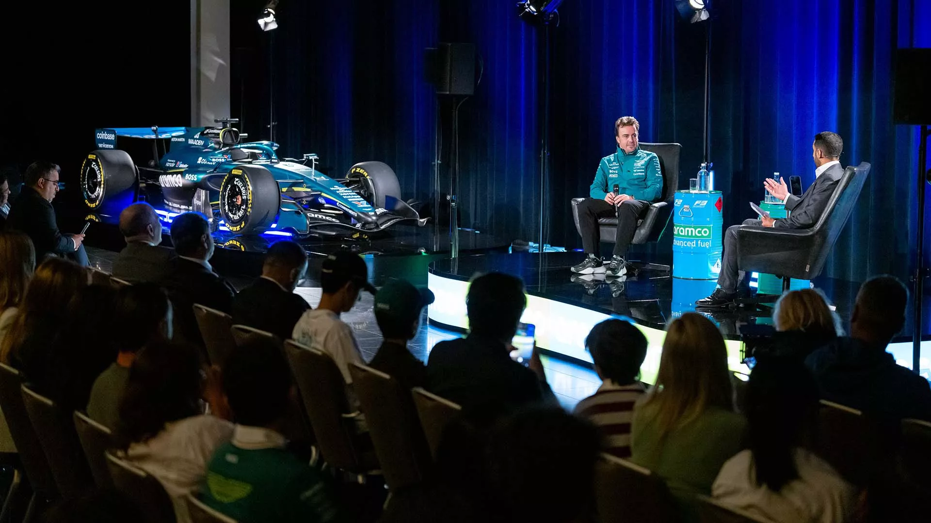 Alonso meets Aramco Europe staff to share leadership, teamwork lessons