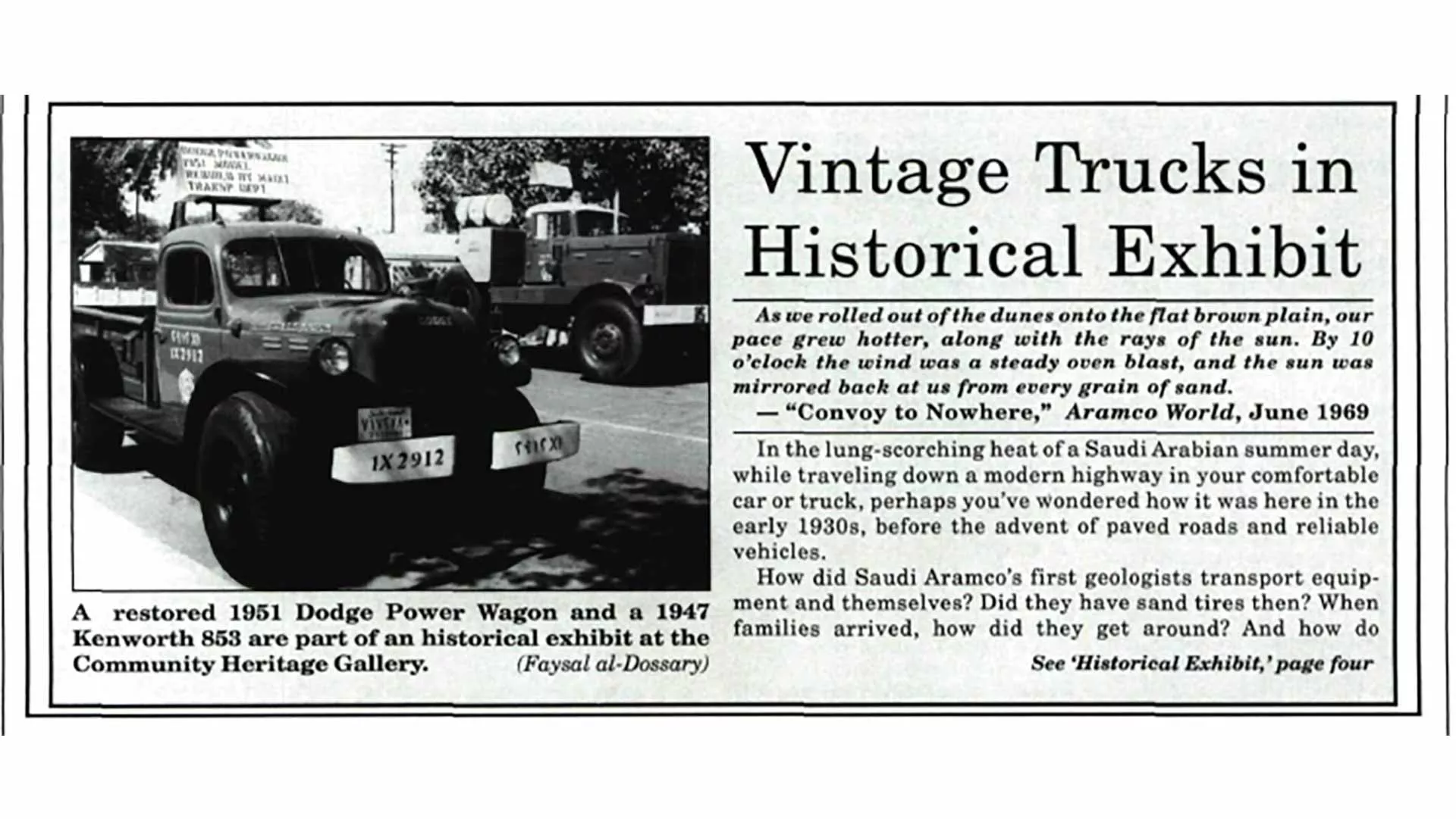 This Day in History (1993): Vintage trucks in historical exhibit
